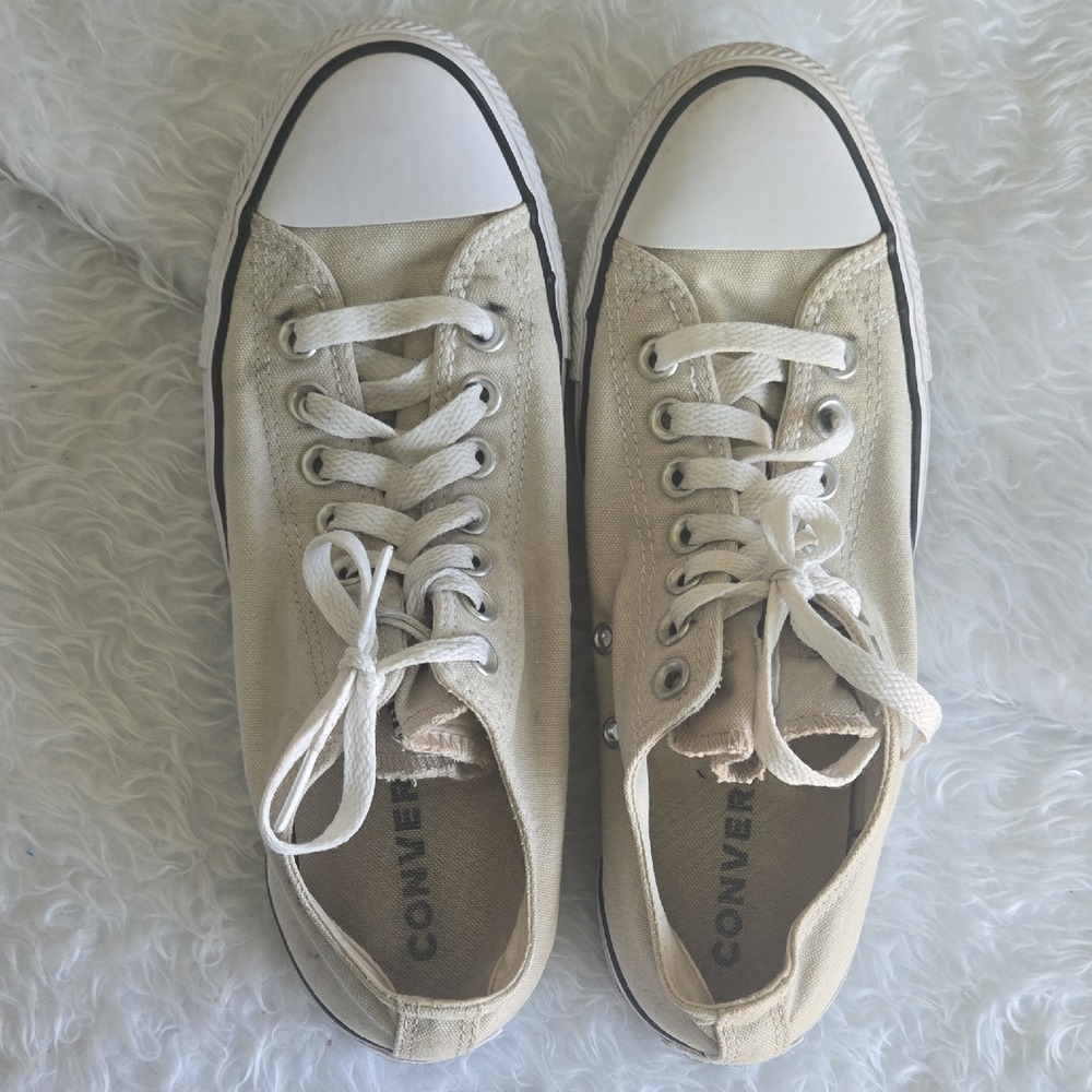 Converse Chuck Taylor All Star Low Top Cream Canvas Sneakers 164302F Mens 7 W9